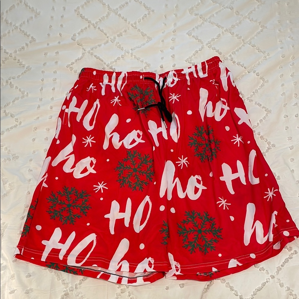 Red 'Ho Ho Ho' Holiday sport athletic Shorts new 2XL